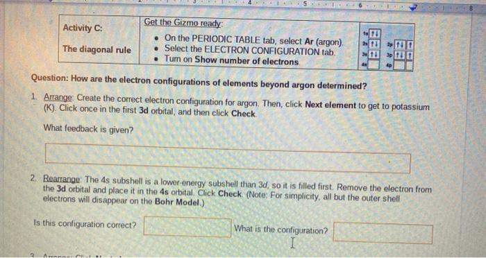 Gizmo answer key electron configuration